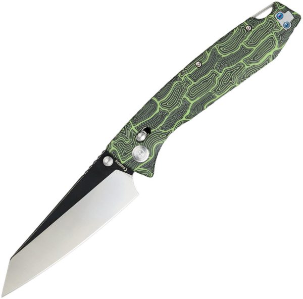 Daggerr Knives Alligator TS Crossbar 4.25" Black and Green Folding Knife
