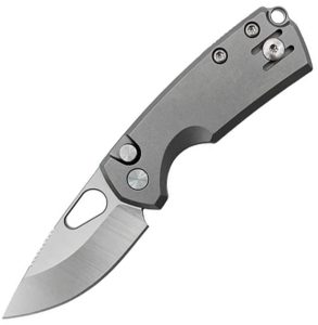 Giant Mouse Tipsy Titanium Folding Knife Gray Button Lock 1.9" Elmax