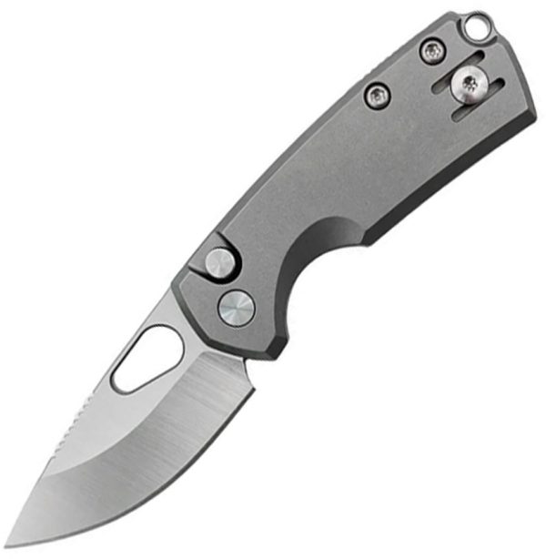 Giant Mouse Tipsy Titanium Folding Knife Gray Button Lock 1.9" Elmax