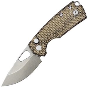 Giant Mouse Tipsy Button Lock Folding Knife Green Micarta 1.9"