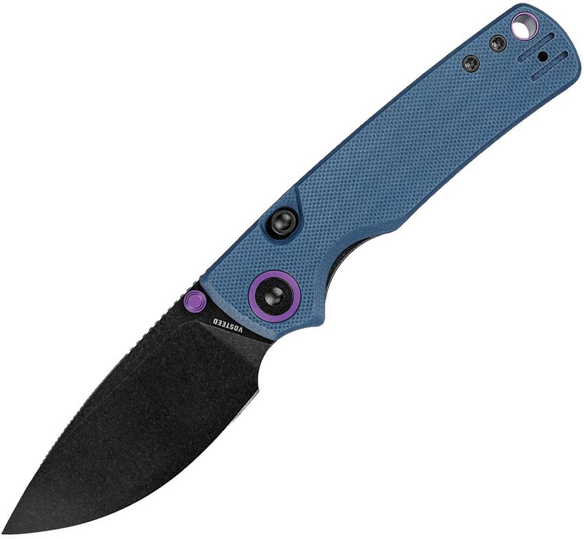 Vosteed Porcupine Top Linerlock Folding Knife 3" Blue G10