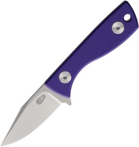 Auxiliary Manufacturing Runt Deadhead Fixed Blade 2" 14C28N Purple G10