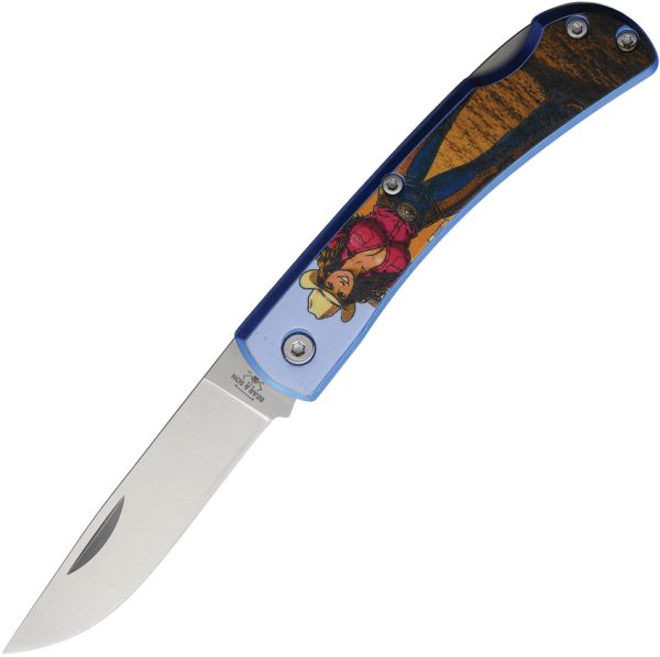 Bear & Son Farmhand Cowgirl Blue Lockback Folding Knife