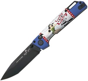Bear & Son Nekama I Crossbar Lock Folding Knife 3.5" Blue Aluminum