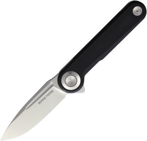 Boone Forge BF905 Linerlock Folding Knife 3.38" Satin 14C28N Black G10