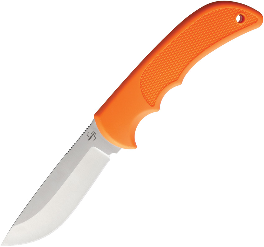 Boker Plus Hunting Fixed Blade Orange 3.5" 440C Stonewash w/ Sheath