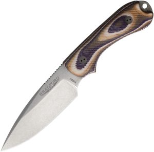 Bradford Knives Guardian 3 Fixed Blade 3.5in Stonewash Purple G-Wood