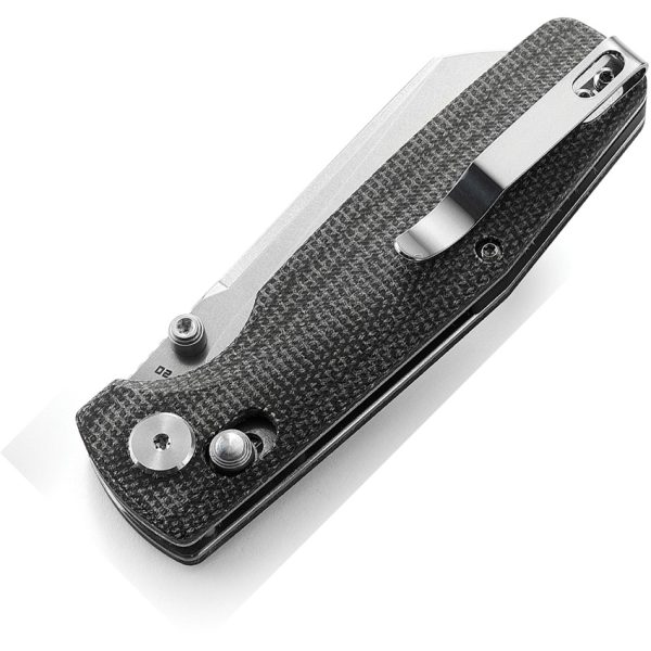 Bestech Knives Slasher Axis Lock Folding Knife 2.88" D2 Black Canvas Micarta