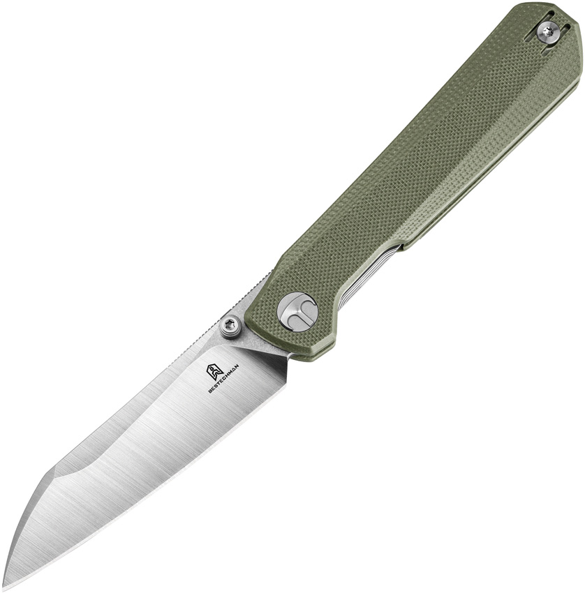 BTKMK20B Bestech Knives Bestechman Curvee Linerlock 3.38" Green G10 Folding Knife
