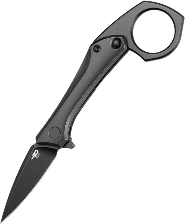 Bestech Knives Duci Framelock Folding Knife BlackWash Titanium 2in CPM-20CV