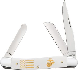 CA13212 Case Cutlery USMC Stockman White Folding Knife, 3.63" Closed