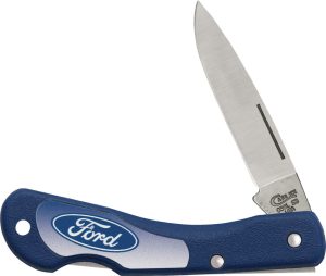 CA14340 Case Cutlery Ford Mini Blackhorn Blue Folding Knife, 3.13" Closed