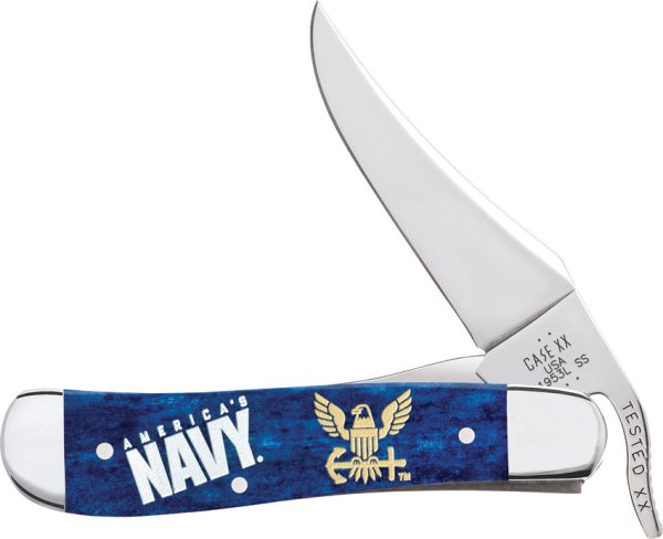 Case Cutlery U.S. Navy Russlock Folding Knife Navy Blue Bone