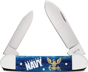 CA17731 Case Cutlery U.S. Navy Canoe Folding Knife Navy Blue Bone
