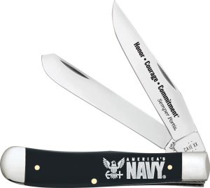 CA17733 Case Cutlery U.S. Navy Trapper 4.13" Folding Knife Black Gift Set