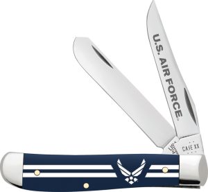 CA32416 Case Cutlery Air Force Mini Trapper 3.5" Blue Folding Knife