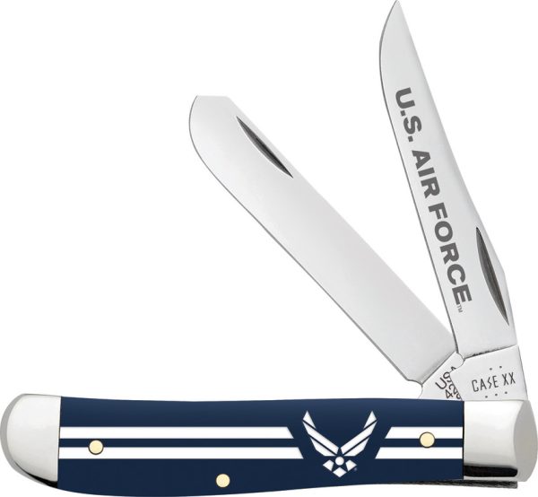 Case Cutlery Air Force Mini Trapper 3.5" Blue Folding Knife