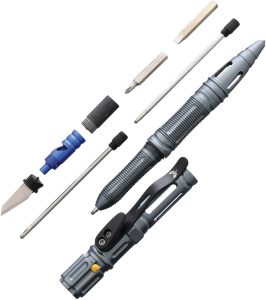 CBR374X Combat Ready Tactical Pen Blue 6.13" w/ LED & Glass Breaker