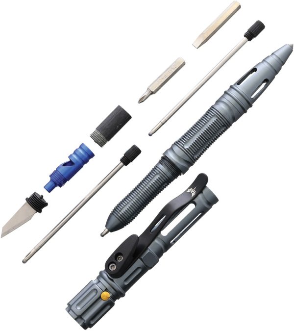 Combat Ready Tactical Pen Blue 6.13" w/ LED & Glass Breaker