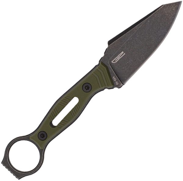 Cobratec Landshark Fixed Blade Knife 3.38" VG-10 OD Green G10