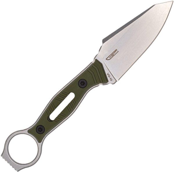 CBTLSKODGSSW_2 Cobratec Landshark Fixed Blade OD Green 3.38" Stonewash VG-10