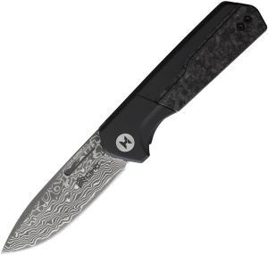 CIMO HydroStride Linerlock Apex 3.25" Damascus Black Titanium Folding Knife