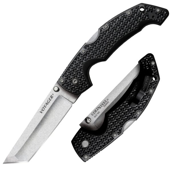 Lynn Thompson Collection 4" Tanto Voyager Folding Knife Black
