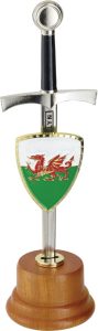 Art Gladius Welsh Mini Sword And Shield w/ Display Stand
