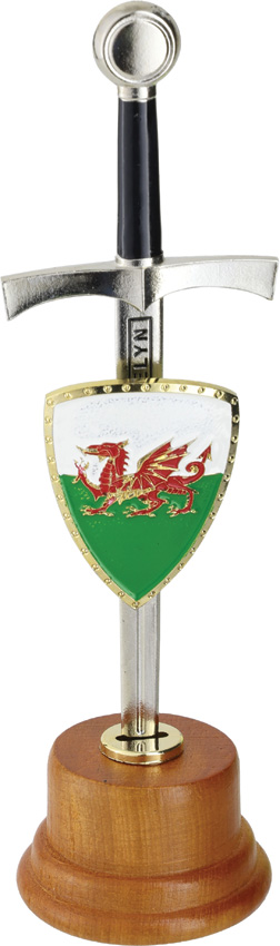 Art Gladius Welsh Mini Sword And Shield w/ Display Stand