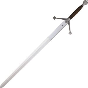 Art Gladius Claymore Sword 40.5" Polished Stainless Blade Brown Wood Handle