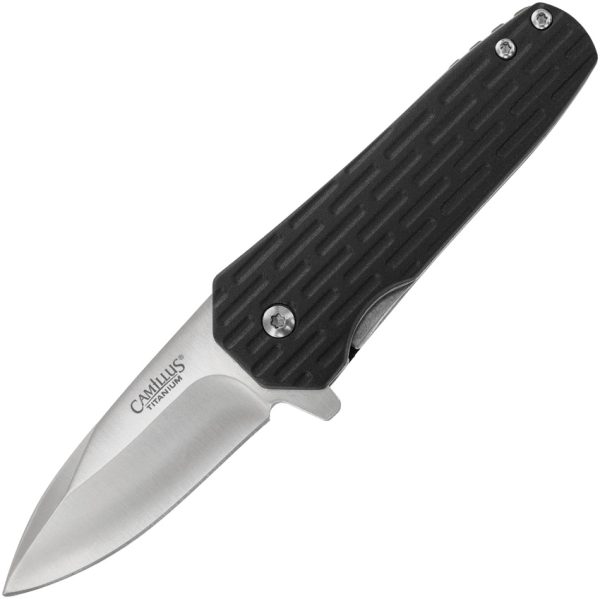 Camillus Wedge Folding Knife 2.25" Satin 420 Linerlock Black