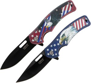 CM21007 Camillus American Pie Linerlock Folding Knife 3" Black Blade Nylon Handle