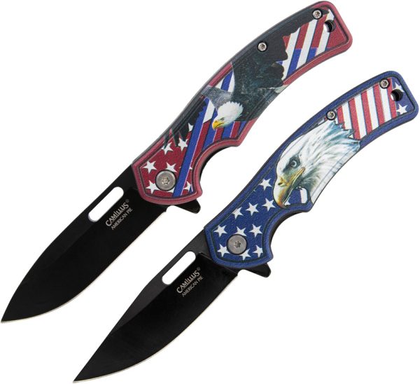 Camillus American Pie Linerlock Folding Knife 3" Black Blade Nylon Handle