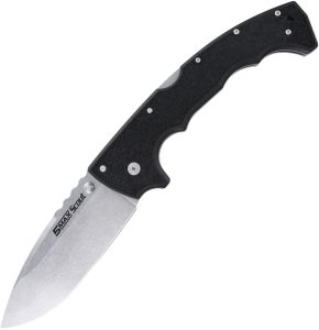 Cold Steel 5-Max Scout Folding Knife, 5" Stonewash AUS-10A, Black GFN, Tri-Ad Lock