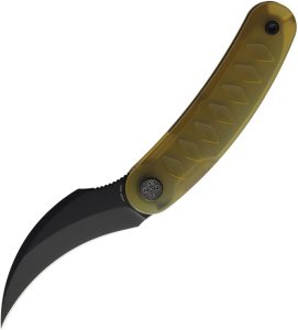 Cavol Kage Linerlock Folding Knife Amber Ultem DLC 2.5in