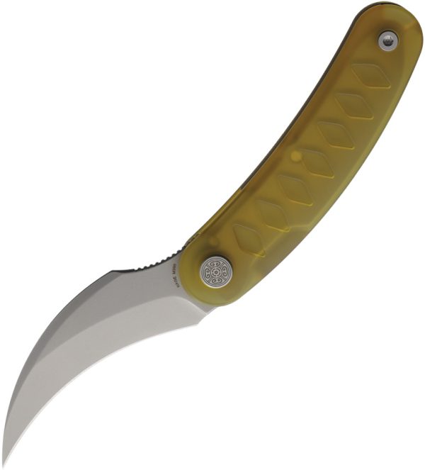 CVLC03UW Cavol Kage Linerlock Folding Knife 2.5" Stonewash M390 Amber Ultem