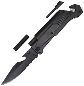 ElitEdge Rescue Linerlock Assisted Opening Black 3.25" Blade
