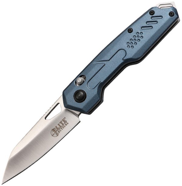 Elite Tactical Rapid Lock Blue Folding Knife 3" Satin Blade