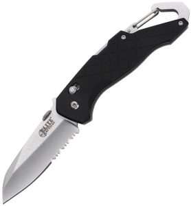 Elite Tactical Rapid Lock Black Folding Knife 3.25" Stonewash Sheepsfoot