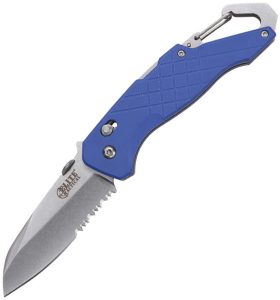 Elite Tactical Rapid Lock Blue Folding Knife 3.25" Stonewash Sheepsfoot