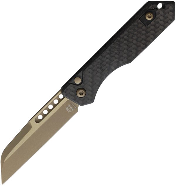 Heretic Knives Jinn Automatic Button Lock Folding Knife Bronze 3"