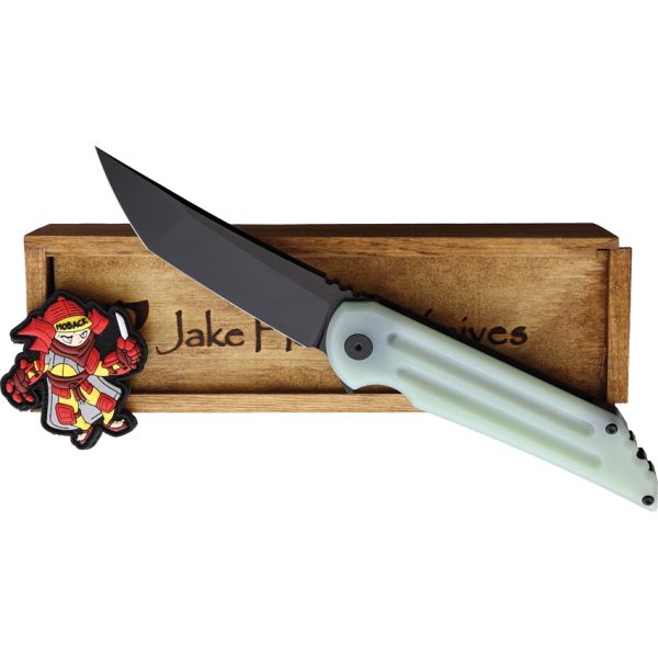 Hoback Knives Kwaiback Framelock Folding Knife 4" M390 Jade G10