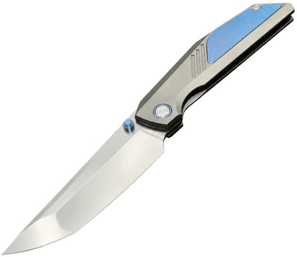 Ketuo Raijin BL/P Folding Knife 3.75" Blade Gray Titanium Framelock