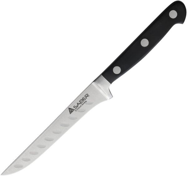 French Boning Knife 5" Blade Satin Stainless Black Wood Handle