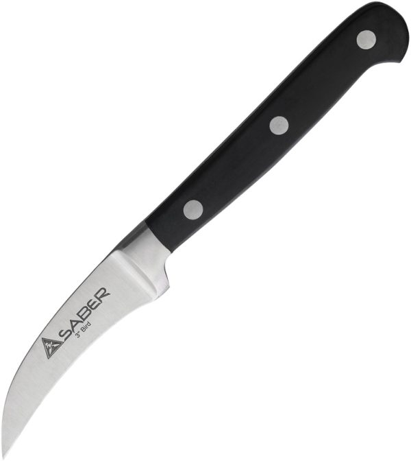 M4684 Bird Knife 8" Fixed Blade Satin Stainless Ebony Wood Handle