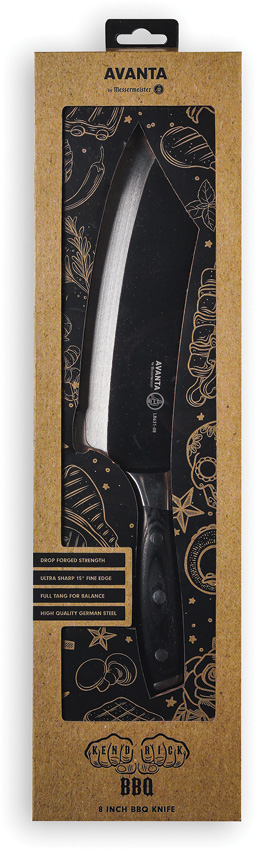 MSMLB63108_4 Messermeister Avanta Kendrick BBQ Knife 8" Blade Black Handle
