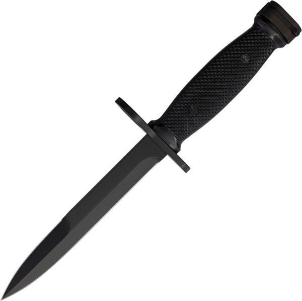 ON8185 Ontario M7 Combat Knife Black D2 Steel w/ OD Green Sheath