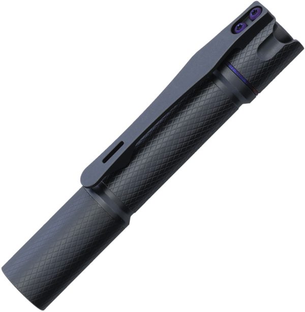 RLPNMNMK3TIC ReyLight Pineapple Mini Flashlight Ti Stonewash Crosshatch