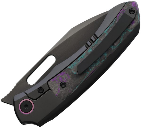 REMETTE Orca Button Framelock Folding Knife Jazzy Camo Carbon Fiber 3.38" M390
