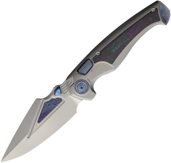 Remette Scepter Button Framelock Folding Knife 3.5" M390 Bohler Titanium